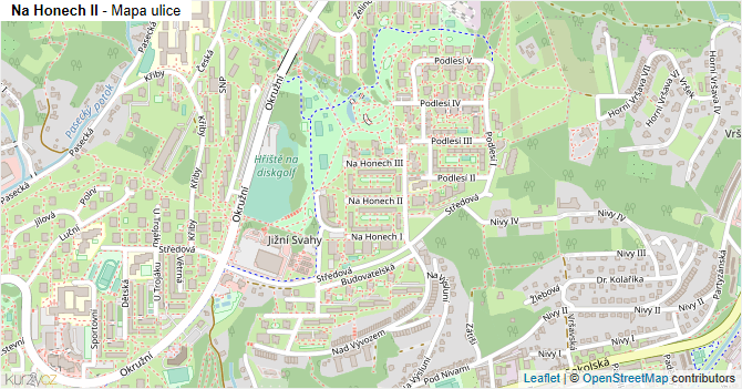 Na Honech II - mapa ulice
