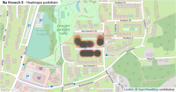 Na Honech II - mapa podnikání