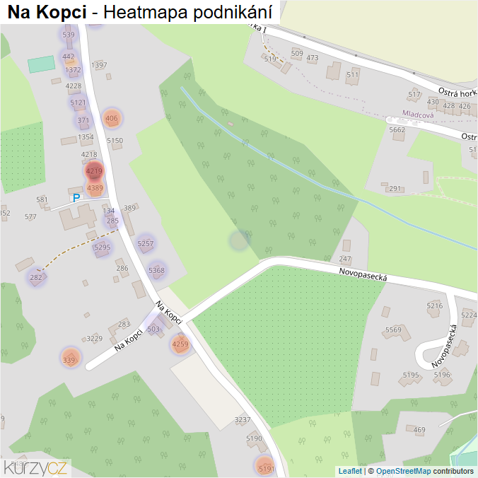 Mapa Na Kopci - Firmy v ulici.
