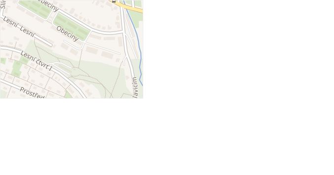 Na Louce v obci Zlín - mapa ulice