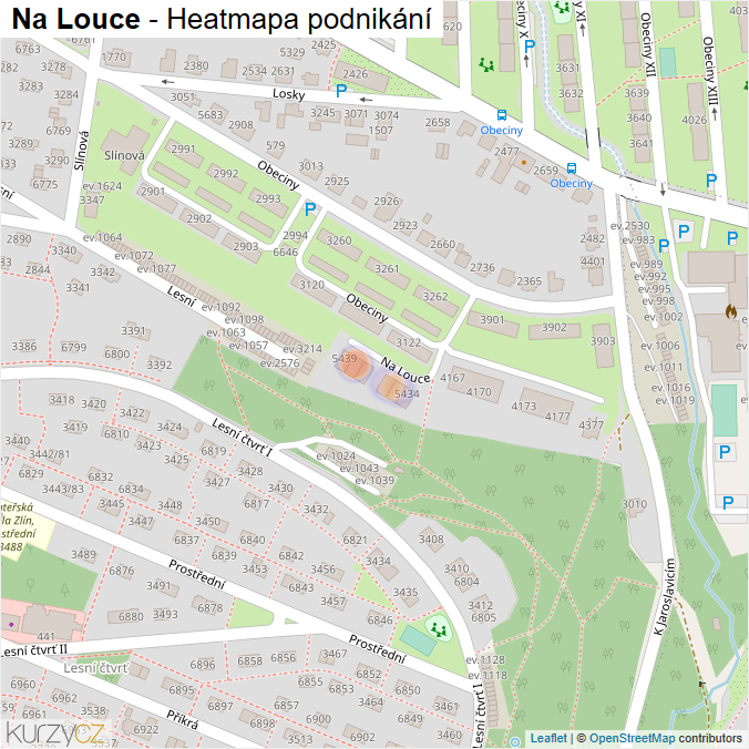 Mapa Na Louce - Firmy v ulici.