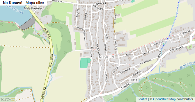 Na Rusavě - mapa ulice