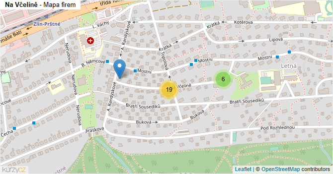 Na Včelíně - mapa firem