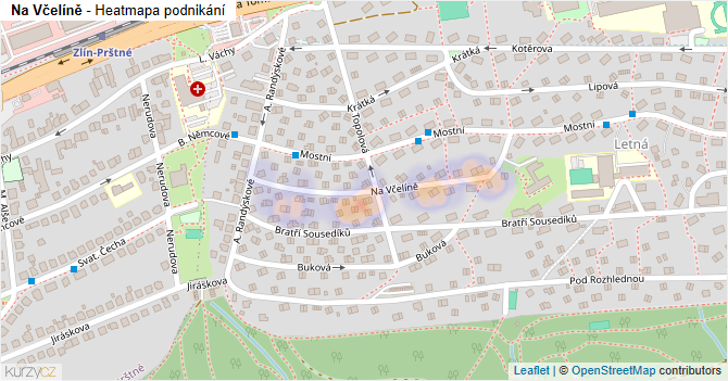 Na Včelíně - mapa podnikání