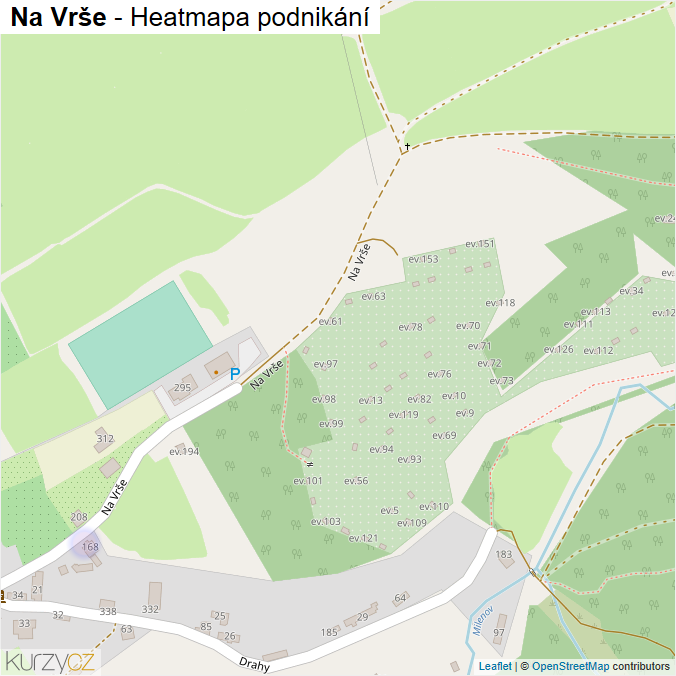 Mapa Na Vrše - Firmy v ulici.