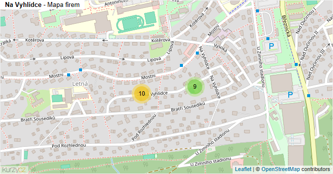 Na Vyhlídce - mapa firem