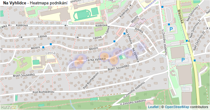 Na Vyhlídce - mapa podnikání