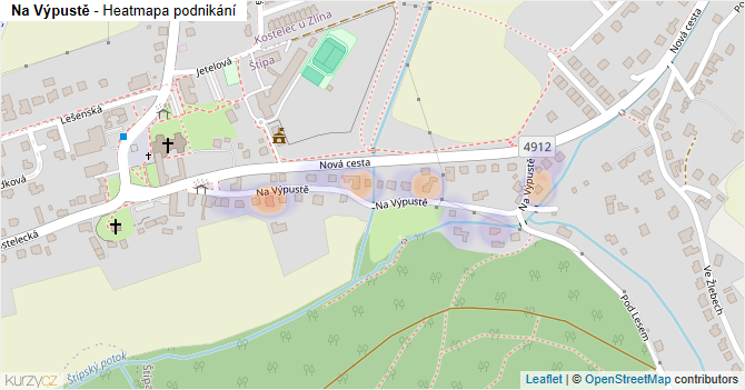 Na Výpustě - mapa podnikání