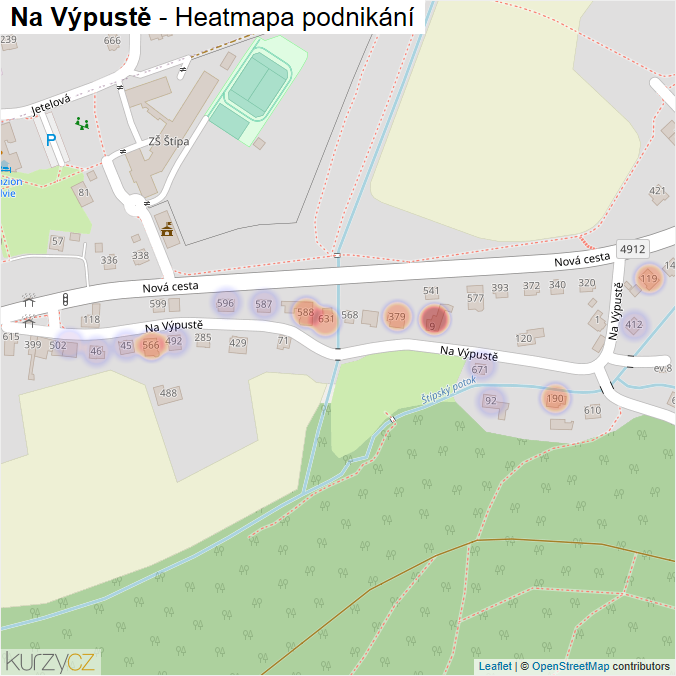 Mapa Na Výpustě - Firmy v ulici.