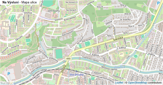 Na Výsluní - mapa ulice