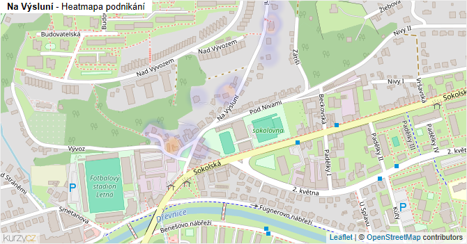 Na Výsluní - mapa podnikání
