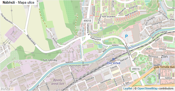 Nábřeží - mapa ulice
