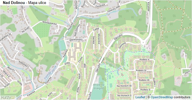 Nad Dolinou - mapa ulice