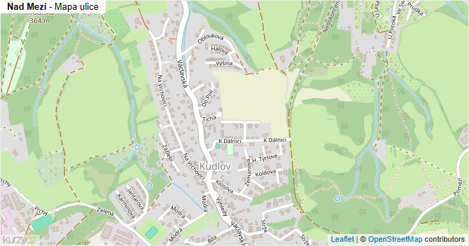 Nad Mezí - mapa ulice