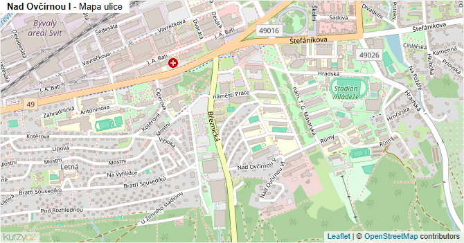 Nad Ovčírnou I - mapa ulice