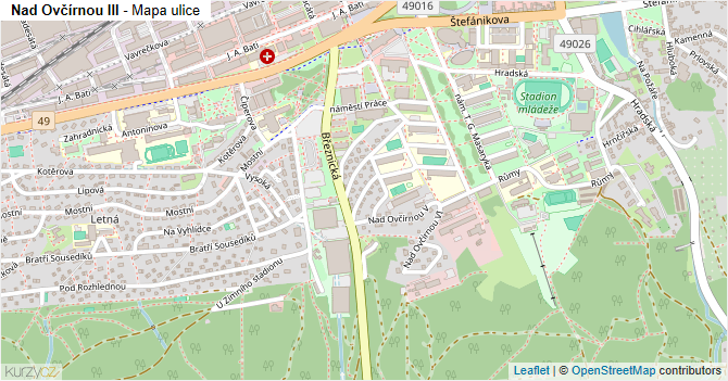 Nad Ovčírnou III - mapa ulice