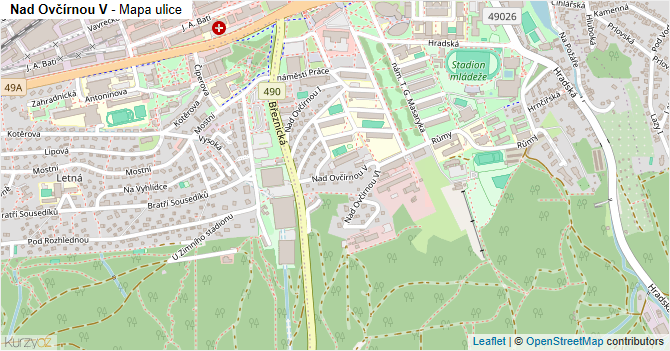 Nad Ovčírnou V - mapa ulice