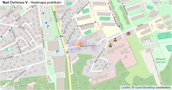 Nad Ovčírnou V - mapa podnikání