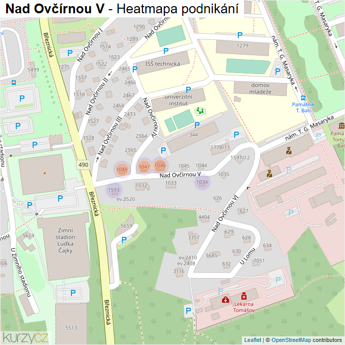 Mapa Nad Ovčírnou V - Firmy v ulici.