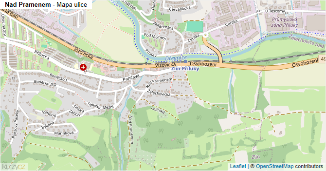 Nad Pramenem - mapa ulice