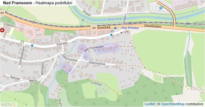 Nad Pramenem - mapa podnikání