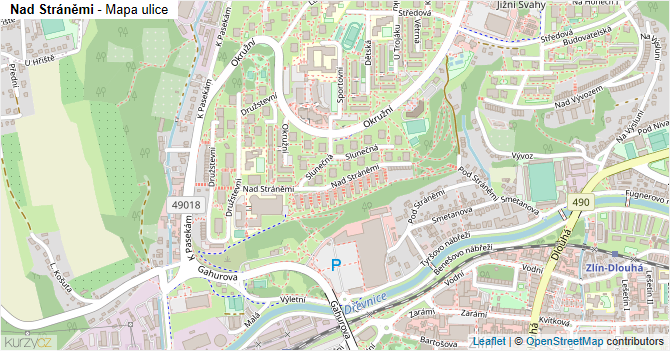 Nad Stráněmi - mapa ulice