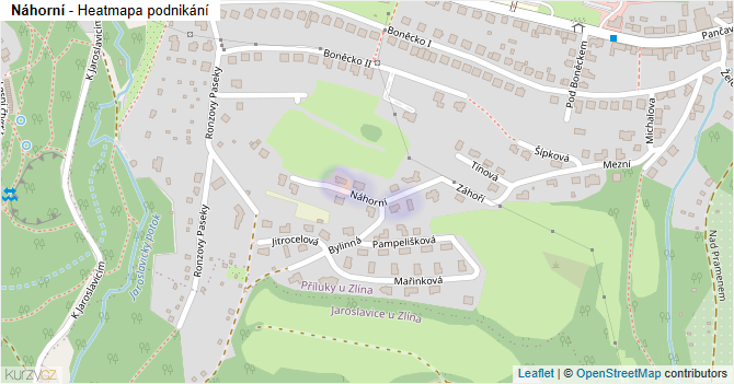 Náhorní - mapa podnikání