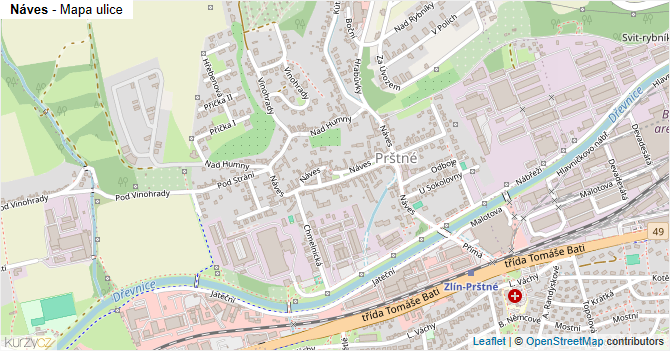 Náves - mapa ulice