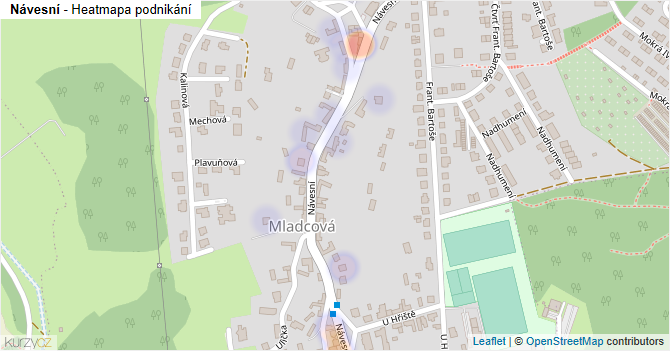 Návesní - mapa podnikání