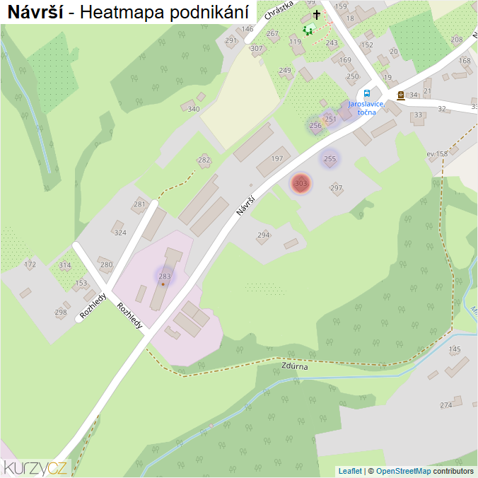 Mapa Návrší - Firmy v ulici.