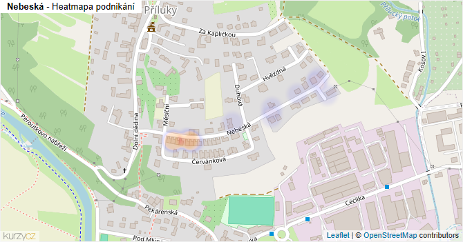 Nebeská - mapa podnikání