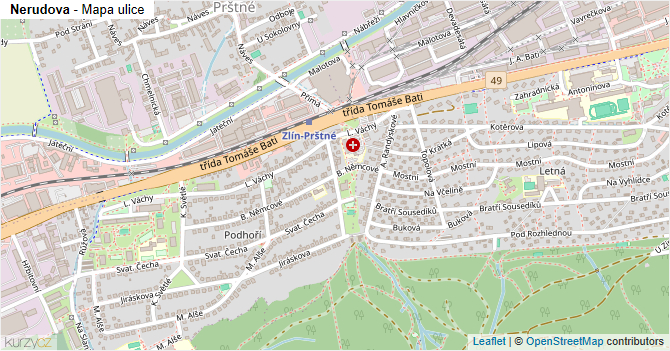 Nerudova - mapa ulice