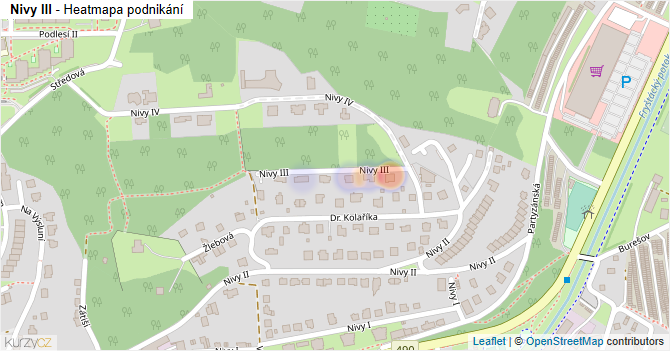 Nivy III - mapa podnikání