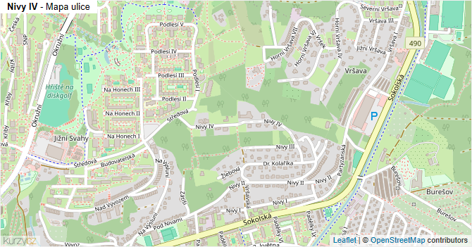 Nivy IV - mapa ulice