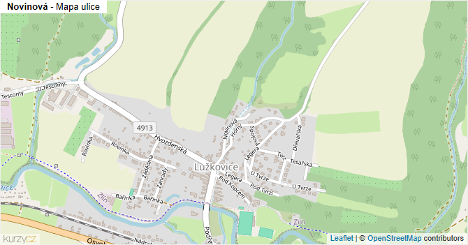 Novinová - mapa ulice