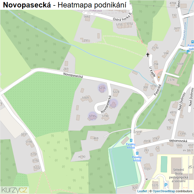 Mapa Novopasecká - Firmy v ulici.