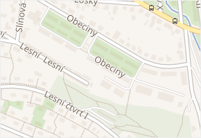 Obeciny v obci Zlín - mapa ulice