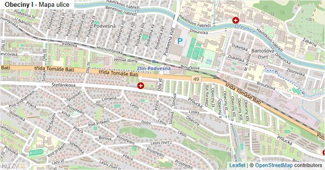 Obeciny I - mapa ulice