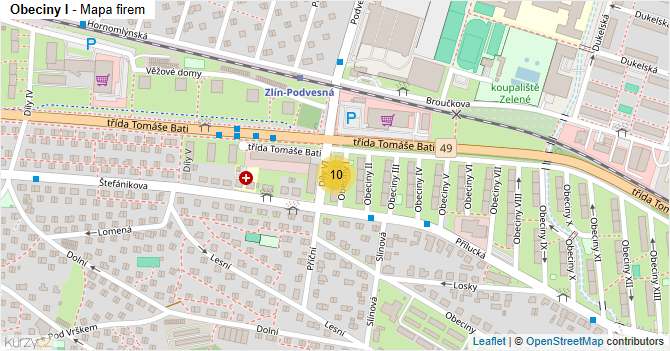 Obeciny I - mapa firem
