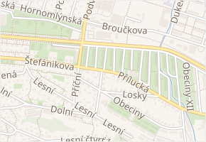 Obeciny III v obci Zlín - mapa ulice