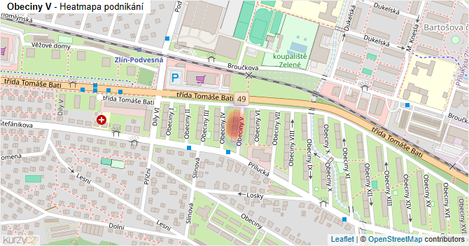 Obeciny V - mapa podnikání