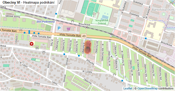 Obeciny VI - mapa podnikání