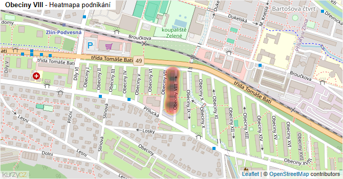 Obeciny VIII - mapa podnikání