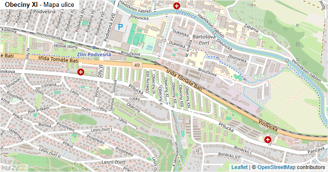 Obeciny XI - mapa ulice