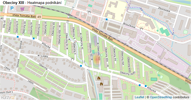 Obeciny XIII - mapa podnikání