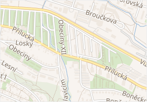 Obeciny XIV v obci Zlín - mapa ulice