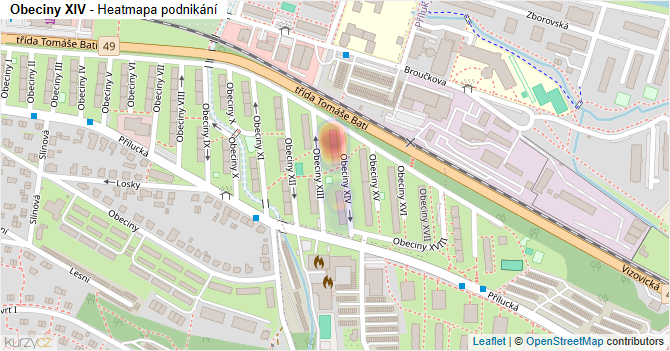 Obeciny XIV - mapa podnikání
