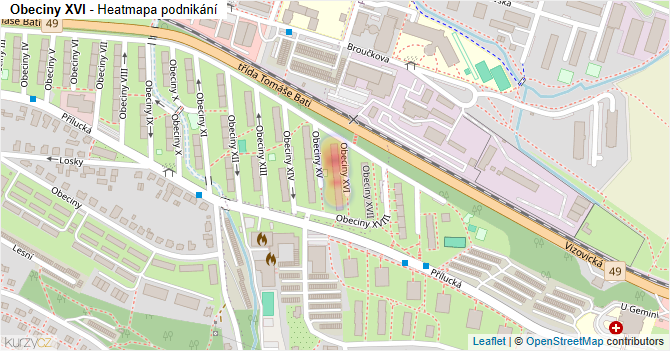Obeciny XVI - mapa podnikání