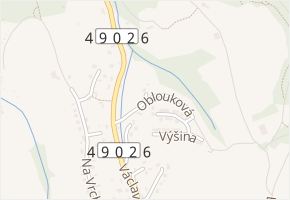 Oblouková v obci Zlín - mapa ulice