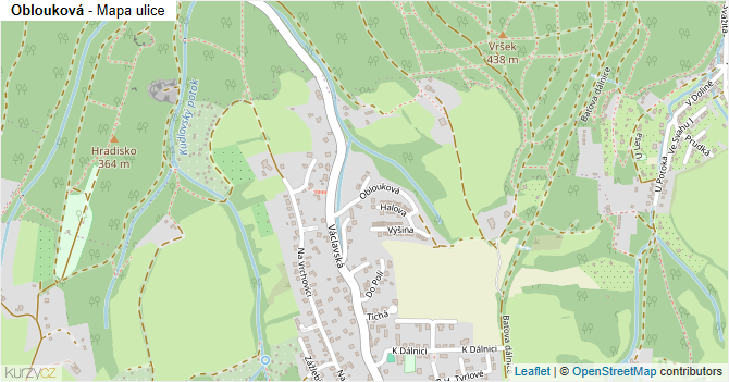 Oblouková - mapa ulice